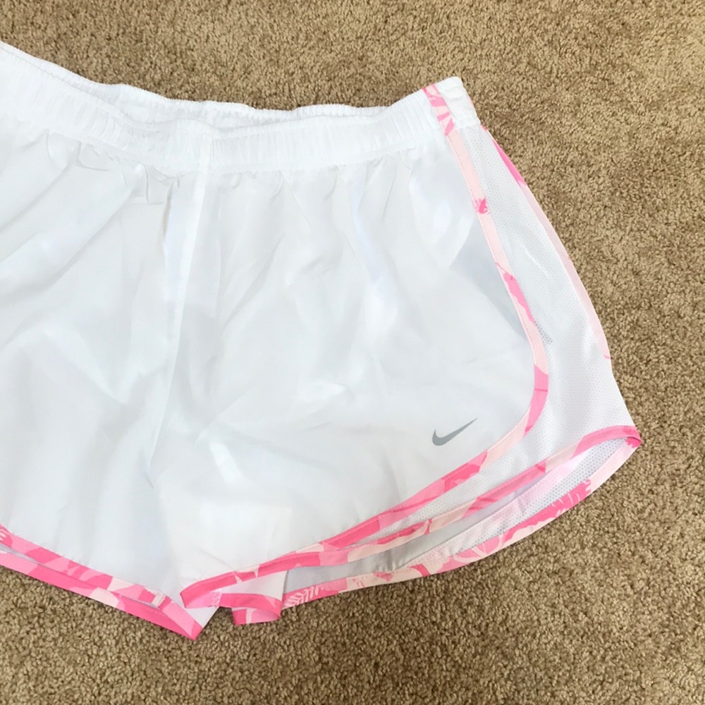 New! Nike White with pink trim athletic shorts - Picture 2 of 5